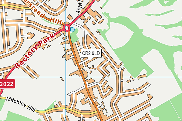 CR2 9LD map - OS VectorMap District (Ordnance Survey)