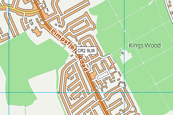 CR2 9LW map - OS VectorMap District (Ordnance Survey)