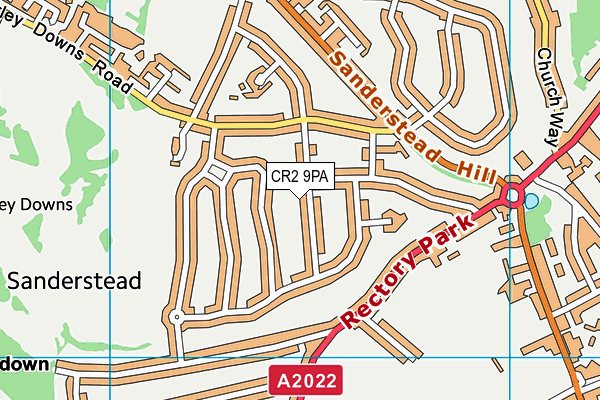 CR2 9PA map - OS VectorMap District (Ordnance Survey)