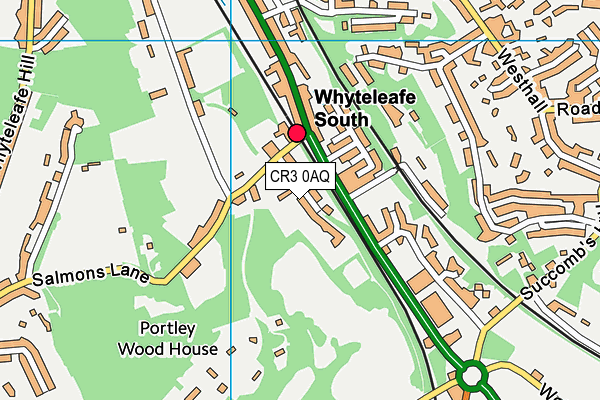 Caterham And Whyteleafe Tennis Club (Manor Park) map (CR3 0AQ) - OS VectorMap District (Ordnance Survey)