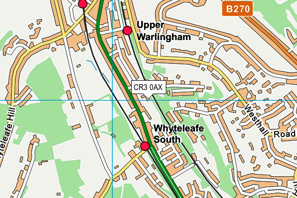 CR3 0AX map - OS VectorMap District (Ordnance Survey)