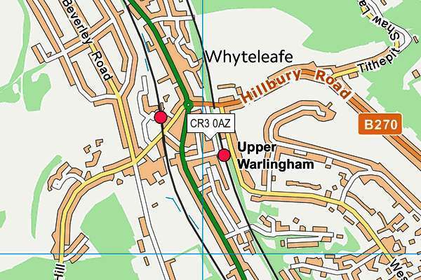 CR3 0AZ map - OS VectorMap District (Ordnance Survey)