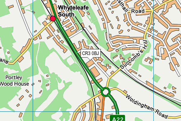 CR3 0BJ map - OS VectorMap District (Ordnance Survey)