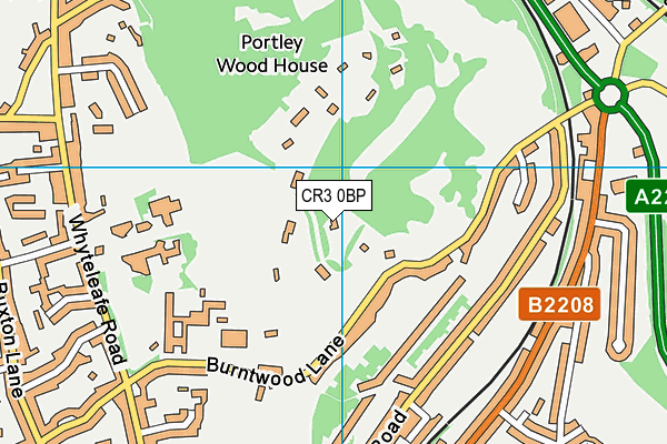 CR3 0BP map - OS VectorMap District (Ordnance Survey)