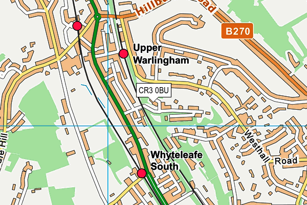 CR3 0BU map - OS VectorMap District (Ordnance Survey)