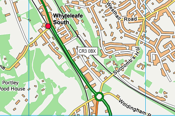 CR3 0BX map - OS VectorMap District (Ordnance Survey)