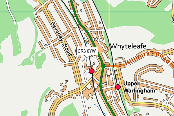 CR3 0YW map - OS VectorMap District (Ordnance Survey)