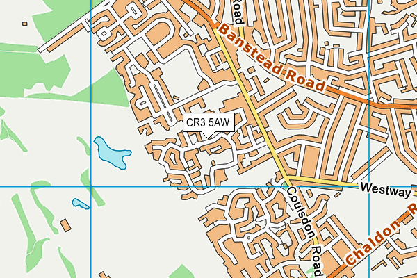 CR3 5AW map - OS VectorMap District (Ordnance Survey)