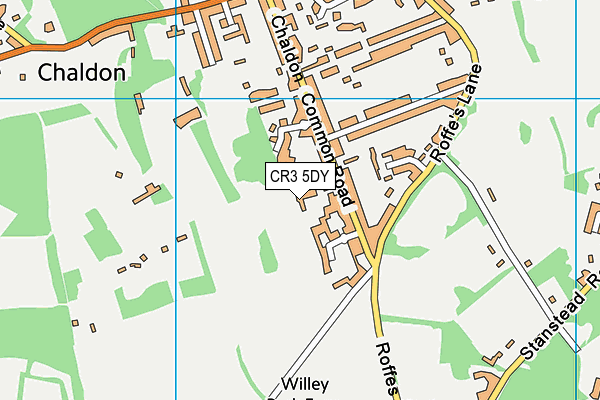 CR3 5DY map - OS VectorMap District (Ordnance Survey)