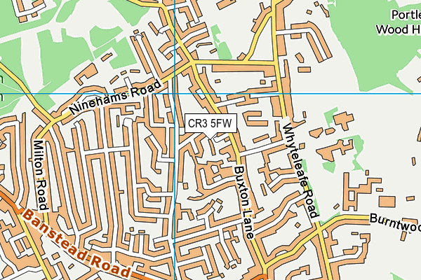 CR3 5FW map - OS VectorMap District (Ordnance Survey)