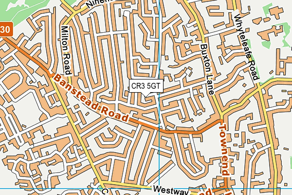 CR3 5GT map - OS VectorMap District (Ordnance Survey)