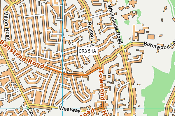 CR3 5HA map - OS VectorMap District (Ordnance Survey)