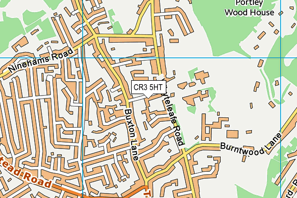 CR3 5HT map - OS VectorMap District (Ordnance Survey)