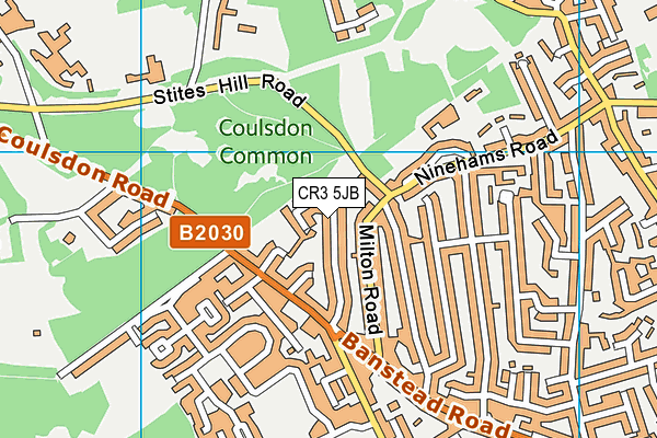 CR3 5JB map - OS VectorMap District (Ordnance Survey)