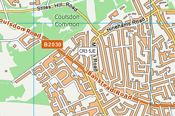 CR3 5JE map - OS VectorMap District (Ordnance Survey)