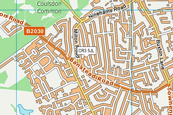 CR3 5JL map - OS VectorMap District (Ordnance Survey)