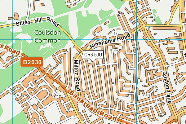 CR3 5JU map - OS VectorMap District (Ordnance Survey)