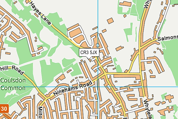 CR3 5JX map - OS VectorMap District (Ordnance Survey)