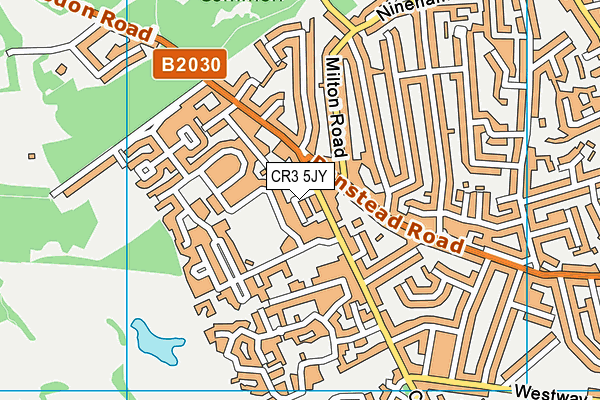 CR3 5JY map - OS VectorMap District (Ordnance Survey)
