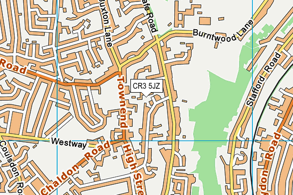 CR3 5JZ map - OS VectorMap District (Ordnance Survey)