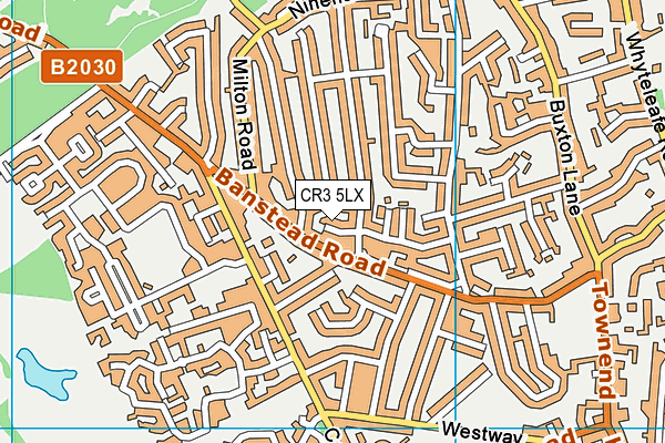 CR3 5LX map - OS VectorMap District (Ordnance Survey)