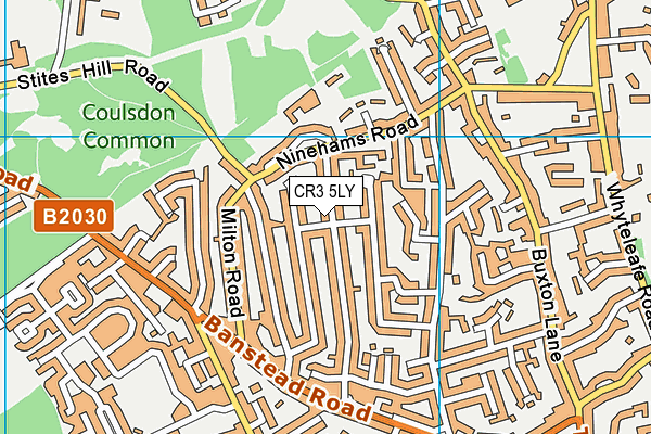 CR3 5LY map - OS VectorMap District (Ordnance Survey)