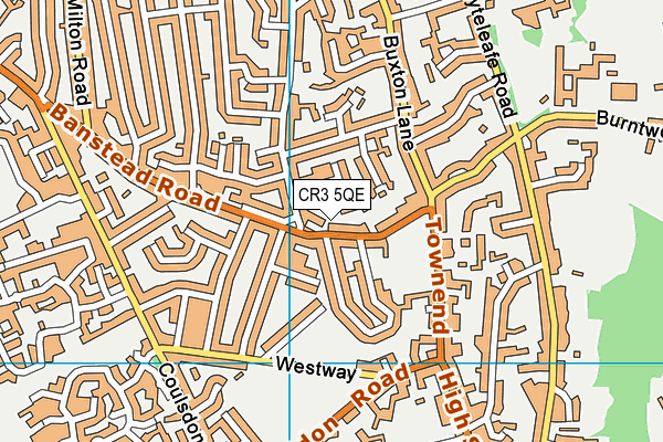 CR3 5QE map - OS VectorMap District (Ordnance Survey)