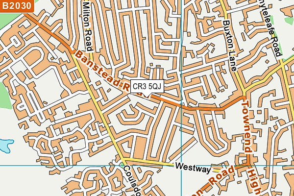 CR3 5QJ map - OS VectorMap District (Ordnance Survey)