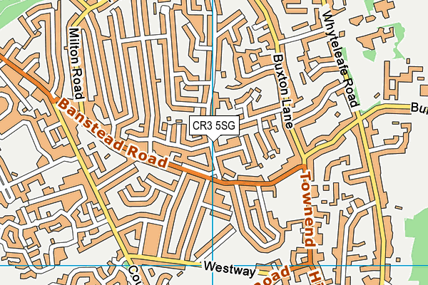 CR3 5SG map - OS VectorMap District (Ordnance Survey)