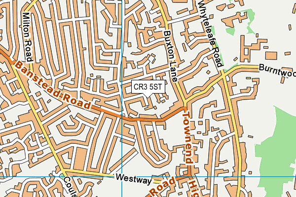 CR3 5ST map - OS VectorMap District (Ordnance Survey)