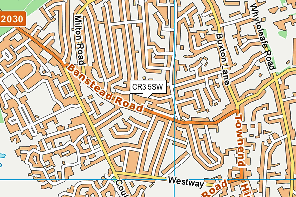 CR3 5SW map - OS VectorMap District (Ordnance Survey)