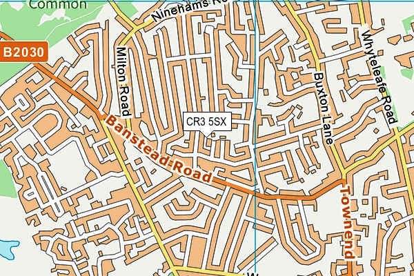 CR3 5SX map - OS VectorMap District (Ordnance Survey)