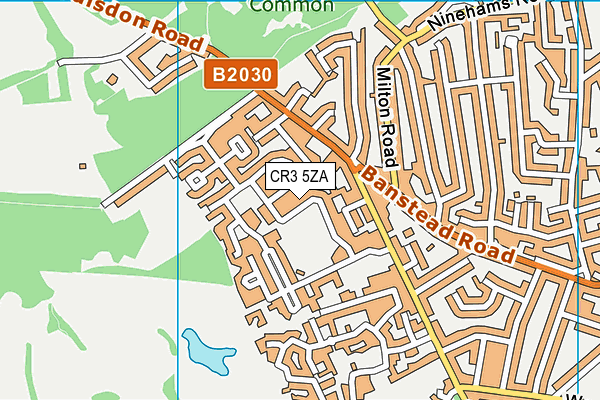 CR3 5ZA map - OS VectorMap District (Ordnance Survey)