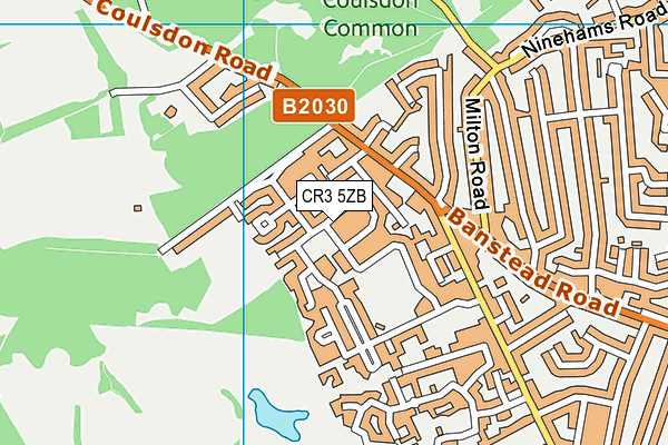 CR3 5ZB map - OS VectorMap District (Ordnance Survey)