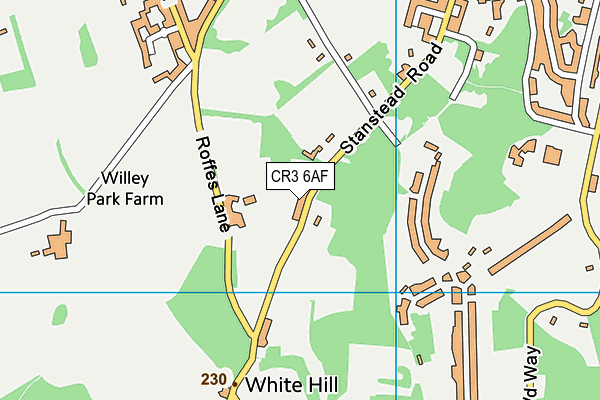 Oakhyrst Grange School map (CR3 6AF) - OS VectorMap District (Ordnance Survey)