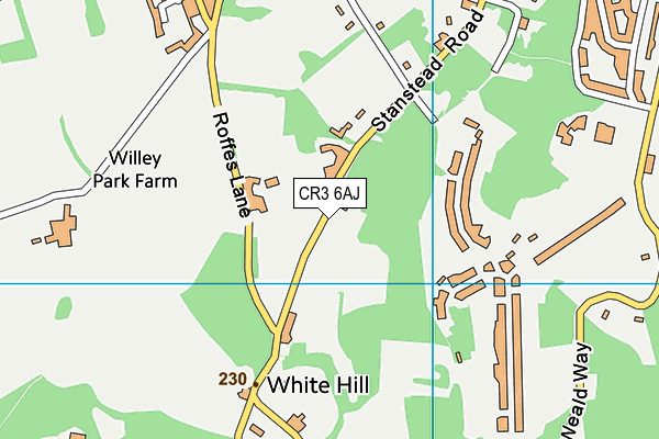 CR3 6AJ map - OS VectorMap District (Ordnance Survey)