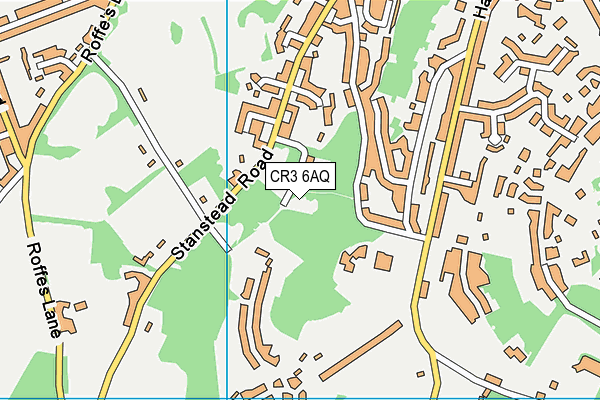 CR3 6AQ map - OS VectorMap District (Ordnance Survey)