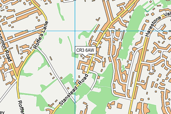 CR3 6AW map - OS VectorMap District (Ordnance Survey)