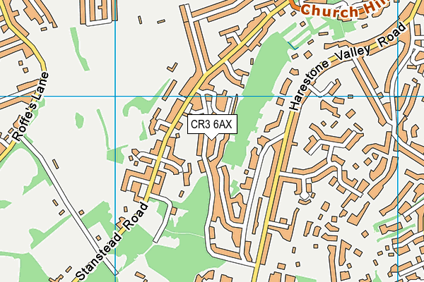 CR3 6AX map - OS VectorMap District (Ordnance Survey)