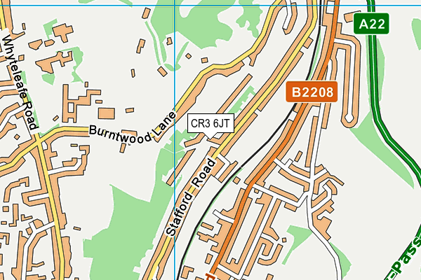 CR3 6JT map - OS VectorMap District (Ordnance Survey)