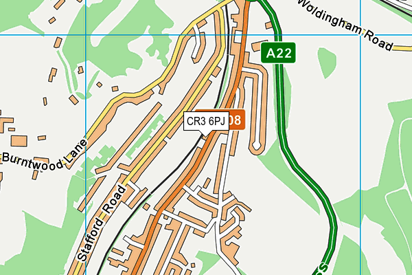 CR3 6PJ map - OS VectorMap District (Ordnance Survey)