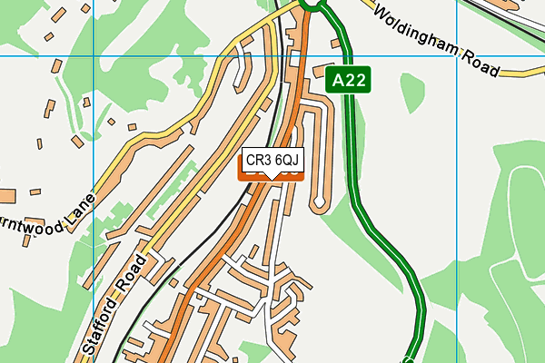 CR3 6QJ map - OS VectorMap District (Ordnance Survey)