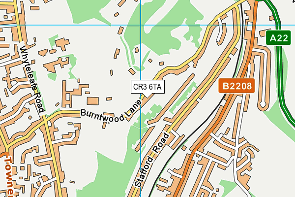 CR3 6TA map - OS VectorMap District (Ordnance Survey)