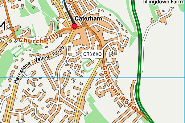 CR3 6XQ map - OS VectorMap District (Ordnance Survey)