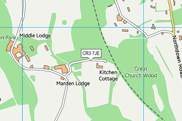 CR3 7JE map - OS VectorMap District (Ordnance Survey)
