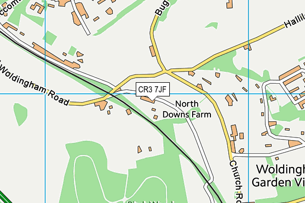 CR3 7JF map - OS VectorMap District (Ordnance Survey)