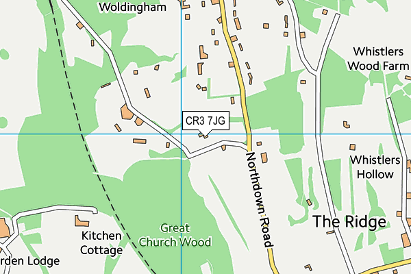 CR3 7JG map - OS VectorMap District (Ordnance Survey)