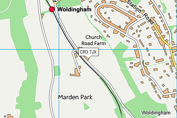 CR3 7JX map - OS VectorMap District (Ordnance Survey)