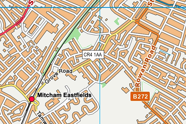 CR4 1AA map - OS VectorMap District (Ordnance Survey)