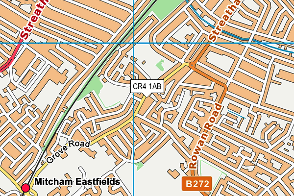 CR4 1AB map - OS VectorMap District (Ordnance Survey)